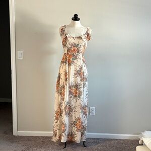 Forever 21 Cream Floral Maxi Dress